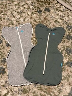 Love to dream Baby Swaddle Sleep Sacks in Gray and Olive Green